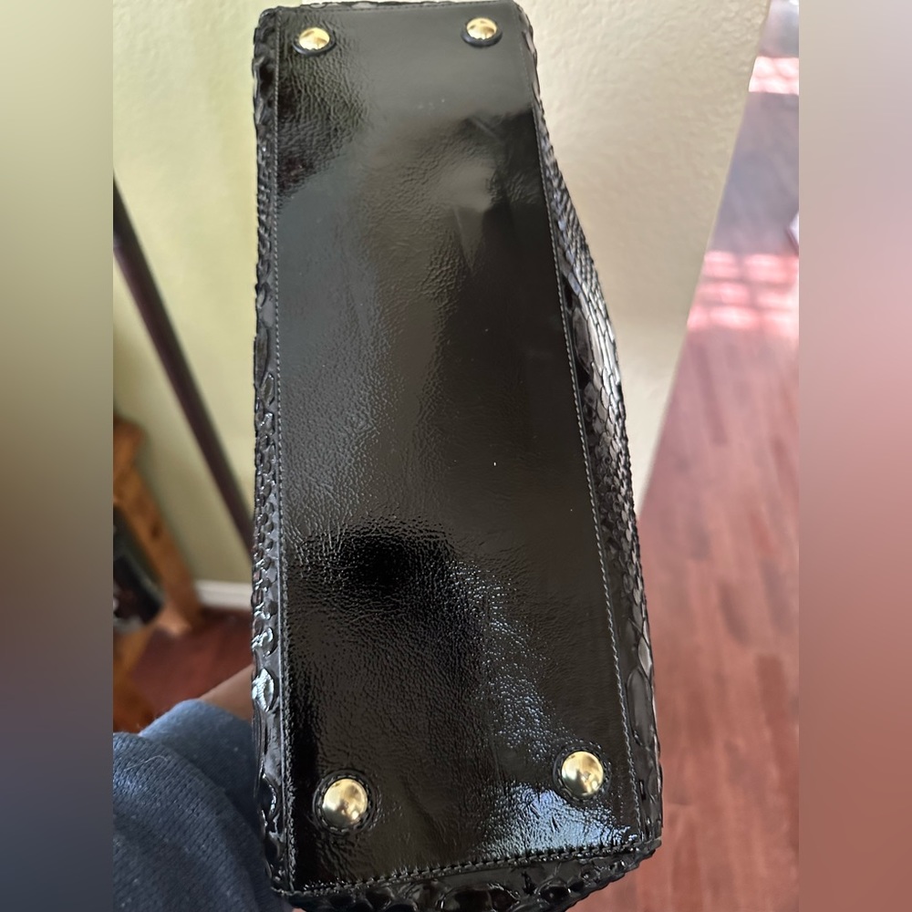 Coach Hampton Embossed Python Black Patent Leathe… - image 5